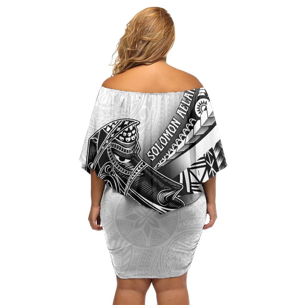 Solomon Islands Nguzunguzu Family Matching Off Shoulder Short Dress and Hawaiian Shirt Polynesian Tribal Pattern LT05 - Polynesian Pride
