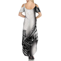 Solomon Islands Nguzunguzu Family Matching Summer Maxi Dress and Hawaiian Shirt Polynesian Tribal Pattern