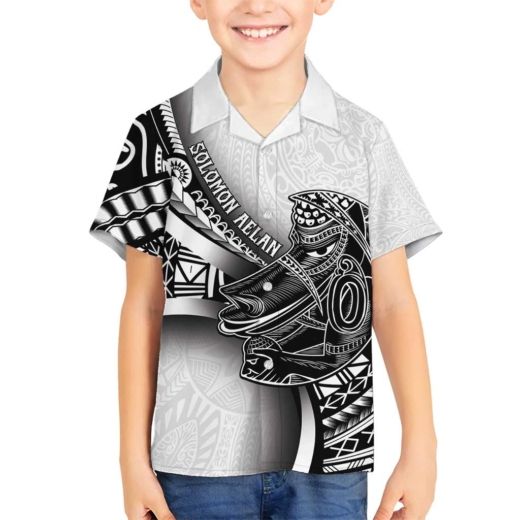 Solomon Islands Nguzunguzu Family Matching Tank Maxi Dress and Hawaiian Shirt Polynesian Tribal Pattern LT05 Son's Shirt White - Polynesian Pride