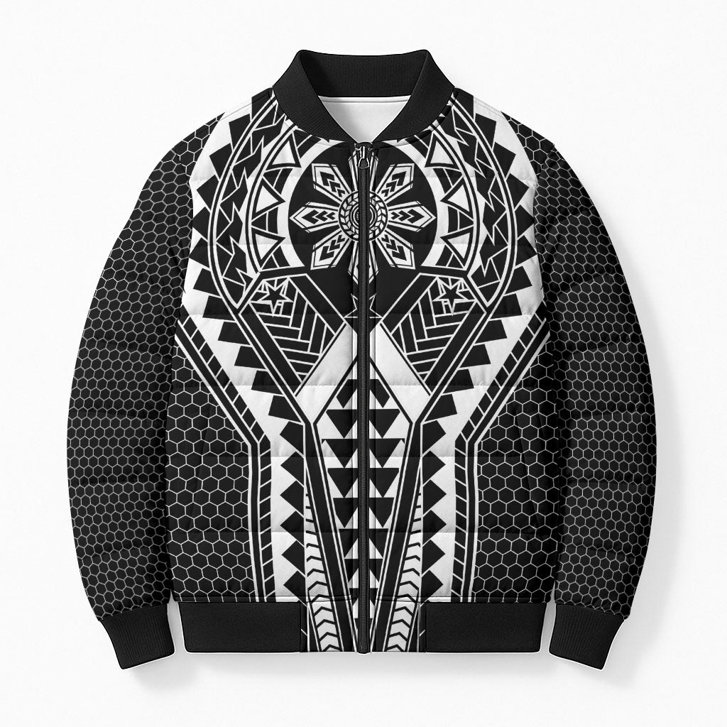 Philippines Batok Tribal Inspired Tattoo Black Bomber Puffer Jacket LT05 Unisex Black - Polynesian Pride