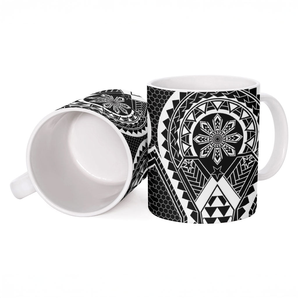 Philippines Batok Tribal Inspired Tattoo Black Ceramic Mug LT05 - Polynesian Pride