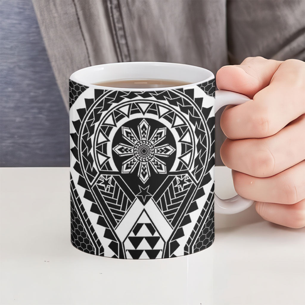 Philippines Batok Tribal Inspired Tattoo Black Ceramic Mug LT05 - Polynesian Pride