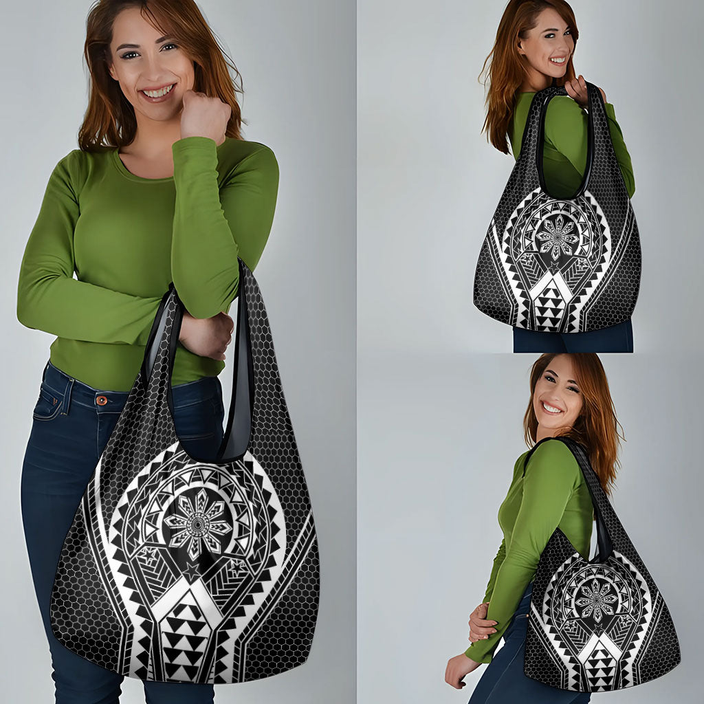 Philippines Batok Tribal Inspired Tattoo Black Grocery Bag LT05 - Polynesian Pride