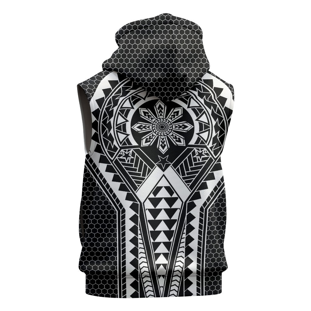 Philippines Batok Tribal Inspired Tattoo Black Sleeveless Hoodie LT05 - Polynesian Pride