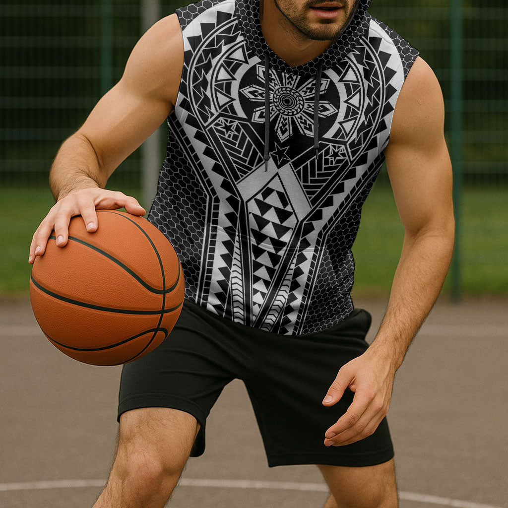 Philippines Batok Tribal Inspired Tattoo Black Sleeveless Hoodie LT05 - Polynesian Pride