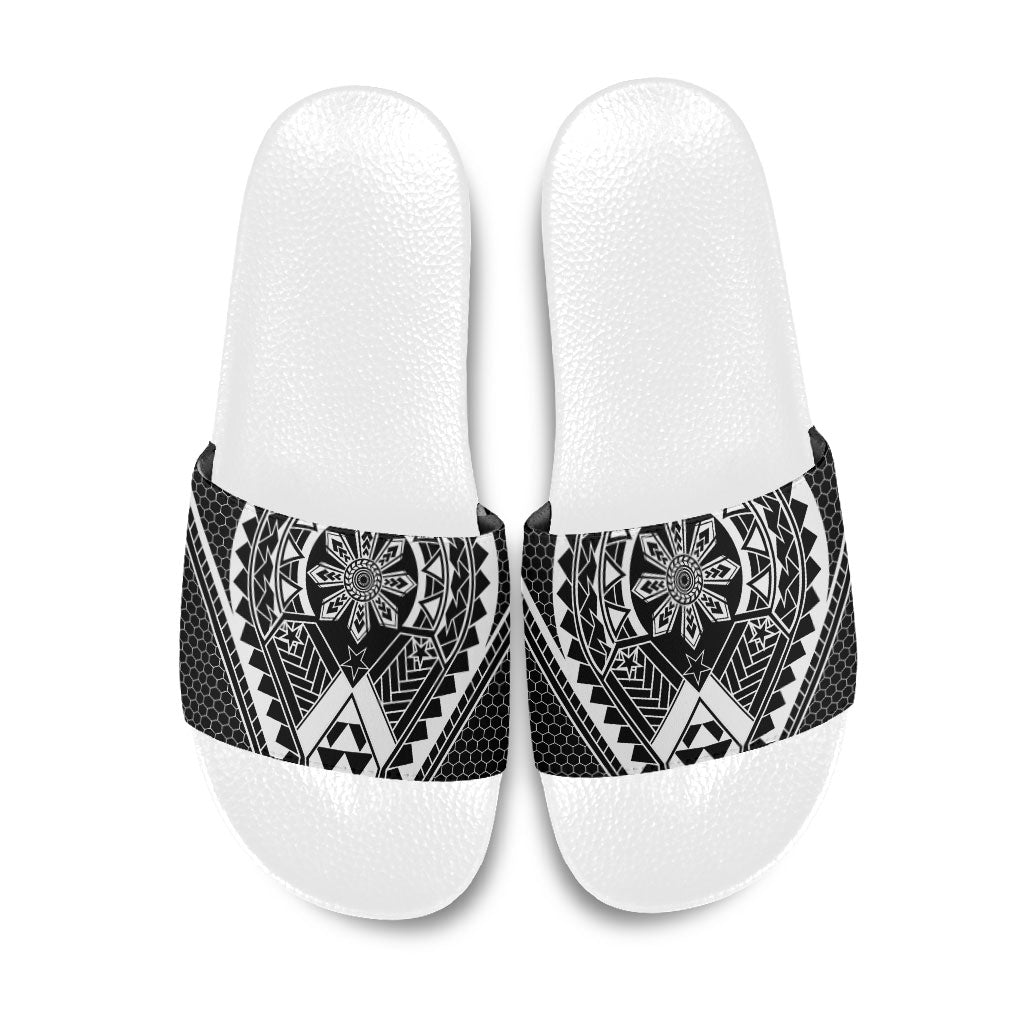 Philippines Batok Tribal Inspired Tattoo Black Slide Sandals LT05 Black - Polynesian Pride