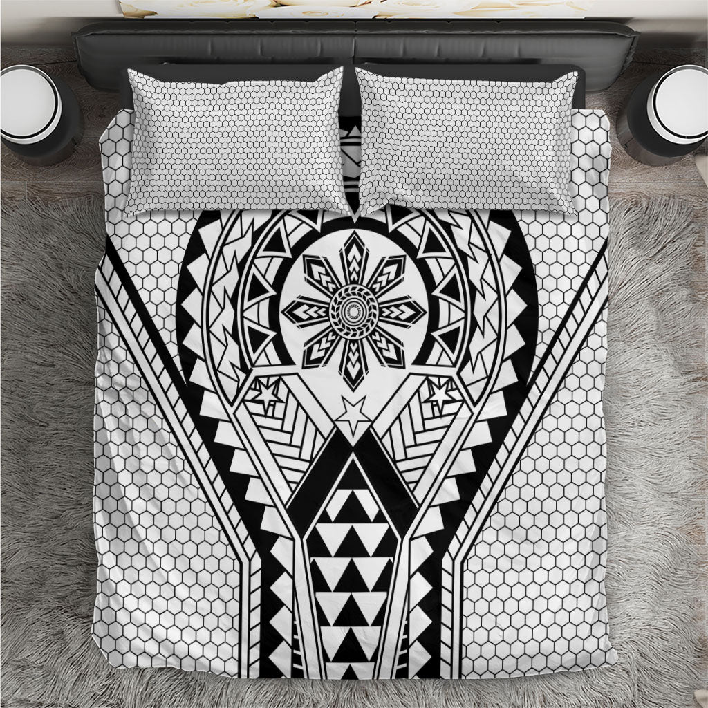 Philippines Batok Tribal Inspired Tattoo White Bedding Set LT05 White - Polynesian Pride
