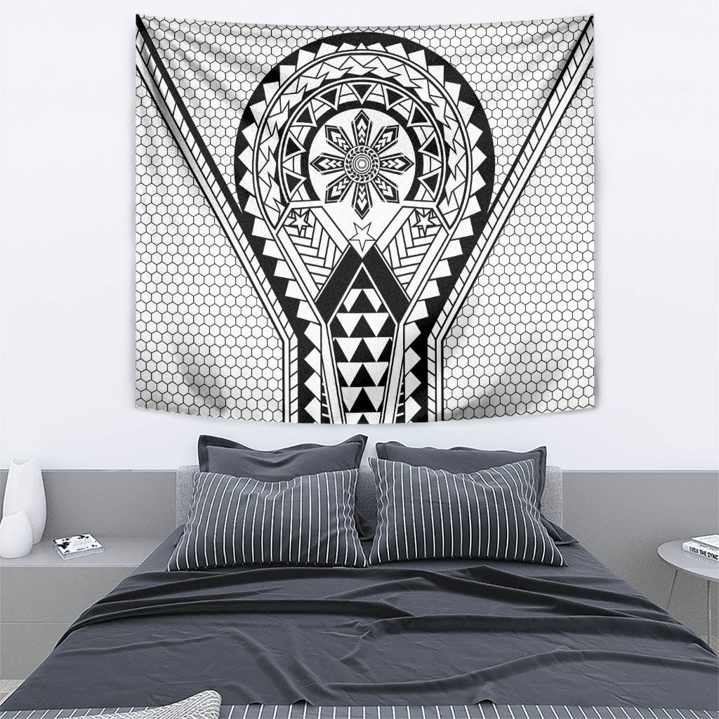 Philippines Batok Tribal Inspired Tattoo White Tapestry LT05 - Polynesian Pride
