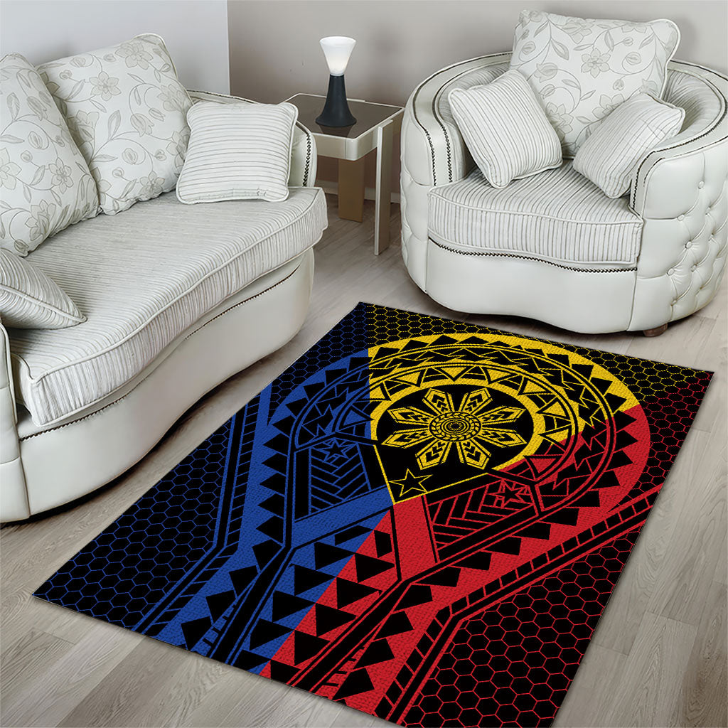 Philippines Batok Tribal Inspired Tattoo Area Rug LT05 - Polynesian Pride