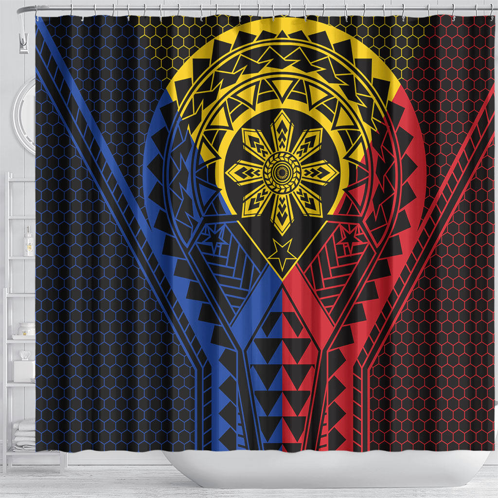 Philippines Batok Tribal Inspired Tattoo Shower Curtain LT05 - Polynesian Pride