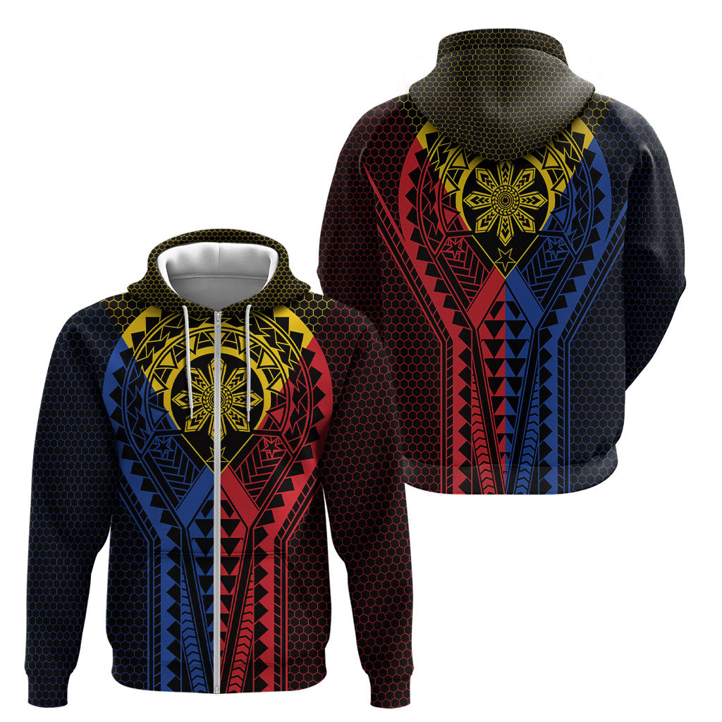 Philippines Batok Tribal Inspired Tattoo Zip Hoodie LT05 - Polynesian Pride