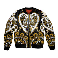 Custom Aotearoa Ngai Te Rangi Bomber Jacket Maori Tribal Pattern LT05 Unisex Gold - Polynesian Pride