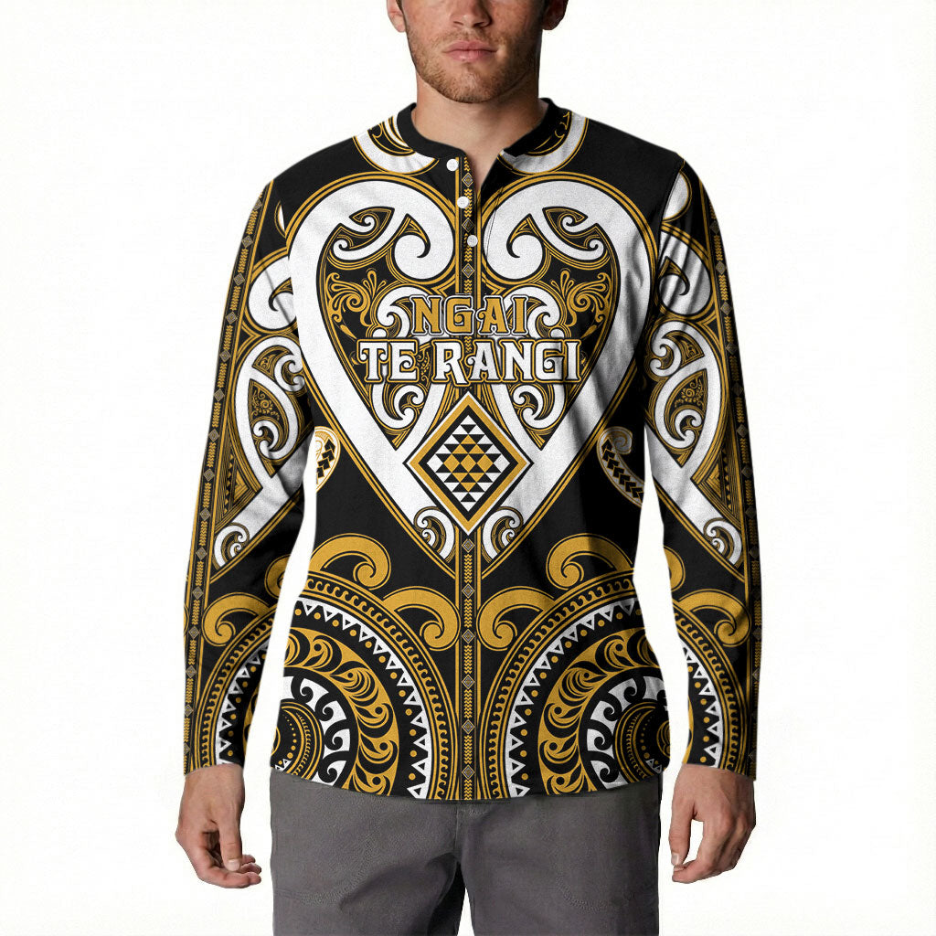 Custom Aotearoa Ngai Te Rangi Button Sweatshirt Maori Tribal Pattern LT05 - Polynesian Pride