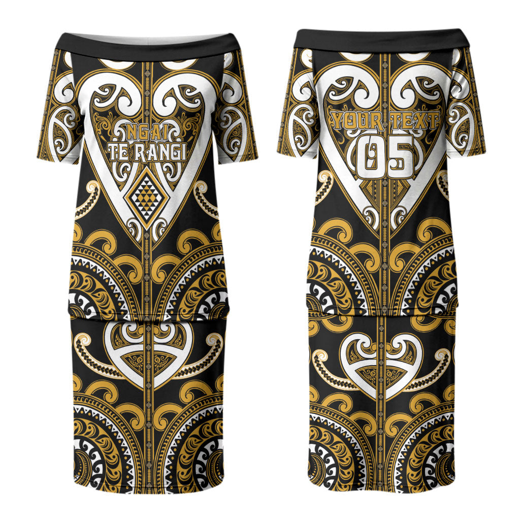 Custom Aotearoa Ngai Te Rangi Couples Matching Puletasi and Long Sleeve Button Shirt Maori Tribal Pattern LT05 - Polynesian Pride