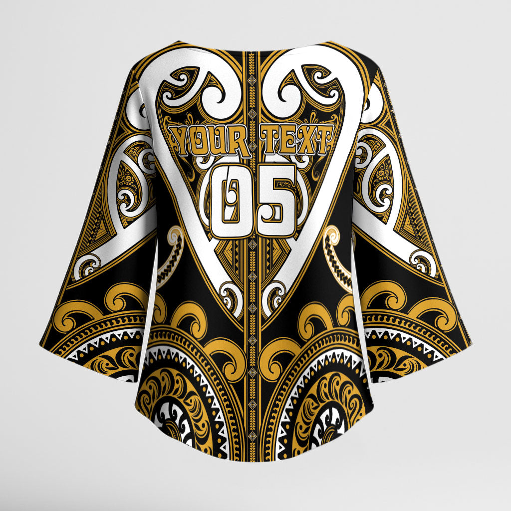 Custom Aotearoa Ngai Te Rangi Kimono Sleeve Blouse Maori Tribal Pattern LT05 - Polynesian Pride