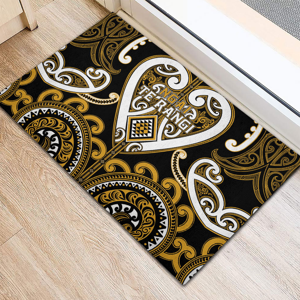 Aotearoa Ngai Te Rangi Rubber Doormat Maori Tribal Pattern LT05 - Polynesian Pride