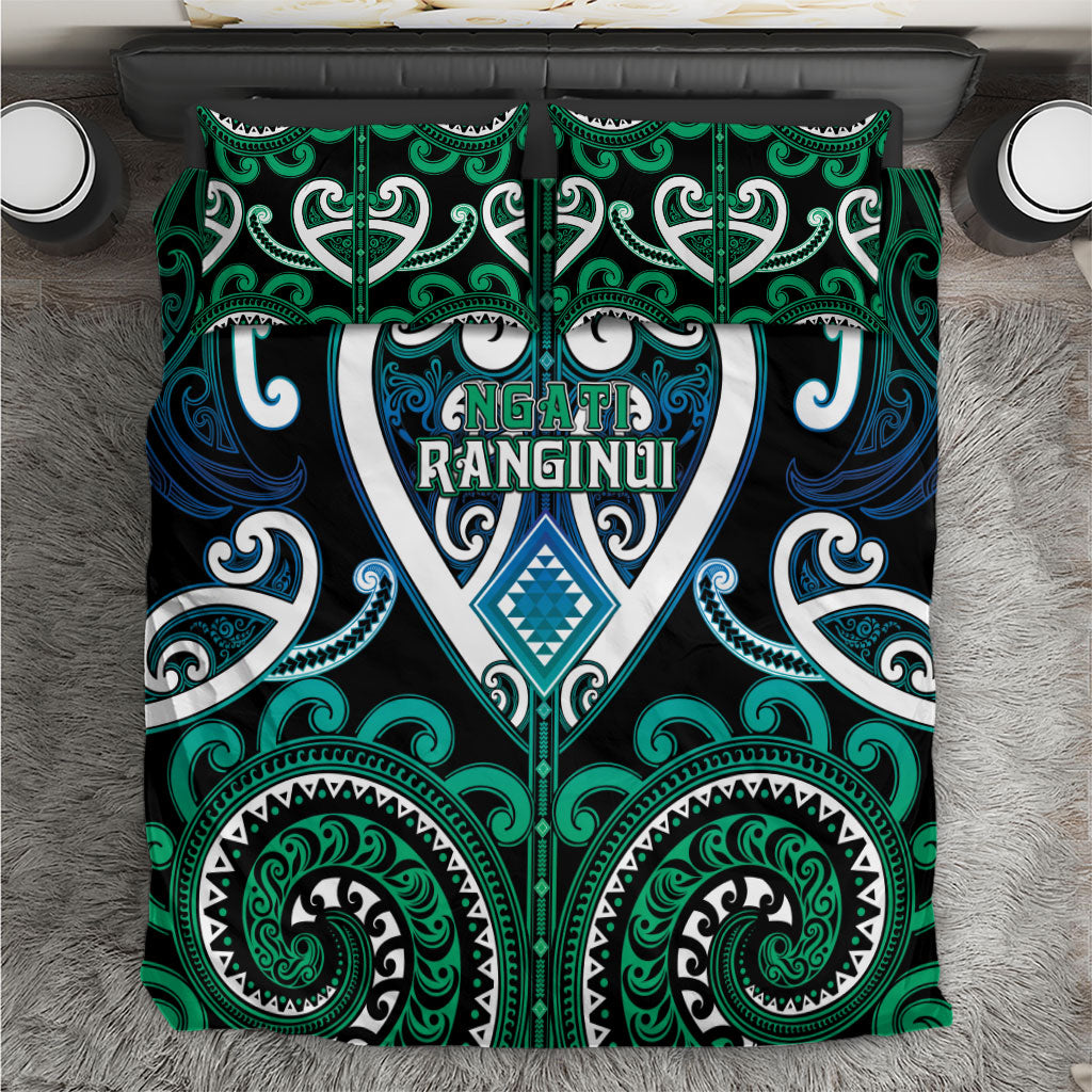 Aotearoa Ngati Ranginui Bedding Set Maori Tribal Pattern LT05 Cyan - Polynesian Pride