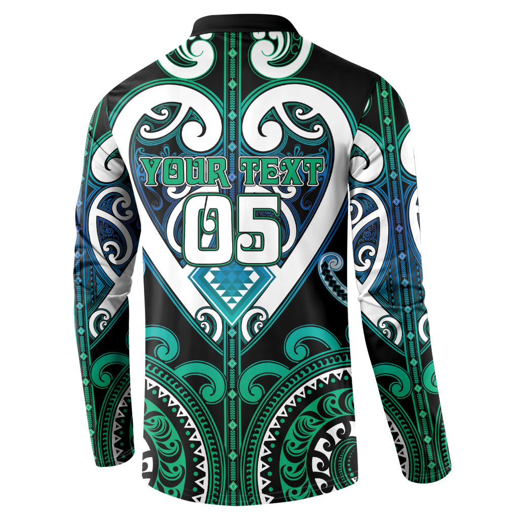 Custom Aotearoa Ngati Ranginui Button Sweatshirt Maori Tribal Pattern LT05 - Polynesian Pride
