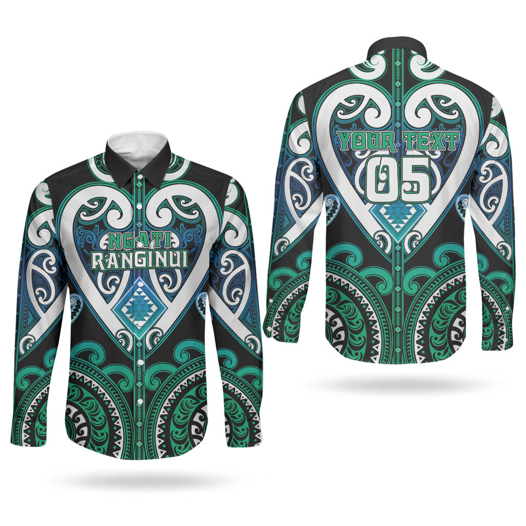 Custom Aotearoa Ngati Ranginui Couples Matching Mermaid Dress and Long Sleeve Button Shirt Maori Tribal Pattern LT05 - Polynesian Pride