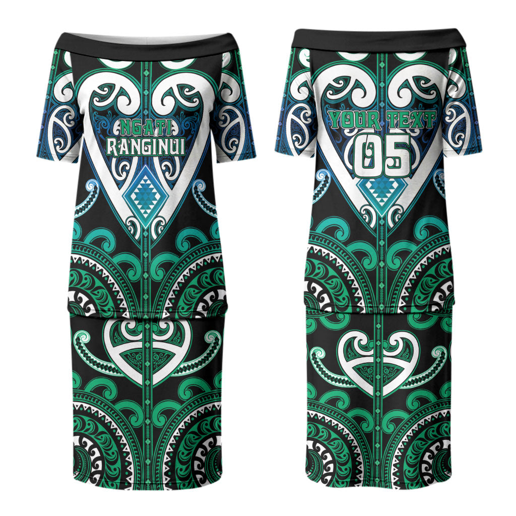 Custom Aotearoa Ngati Ranginui Couples Matching Puletasi and Long Sleeve Button Shirt Maori Tribal Pattern LT05 - Polynesian Pride