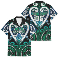 Custom Aotearoa Ngati Ranginui Family Matching Off The Shoulder Long Sleeve Dress and Hawaiian Shirt Maori Tribal Pattern LT05 Dad's Shirt - Short Sleeve Cyan - Polynesian Pride