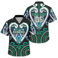 Custom Aotearoa Ngati Ranginui Family Matching Summer Maxi Dress and Hawaiian Shirt Maori Tribal Pattern LT05 Son's Shirt Cyan - Polynesian Pride