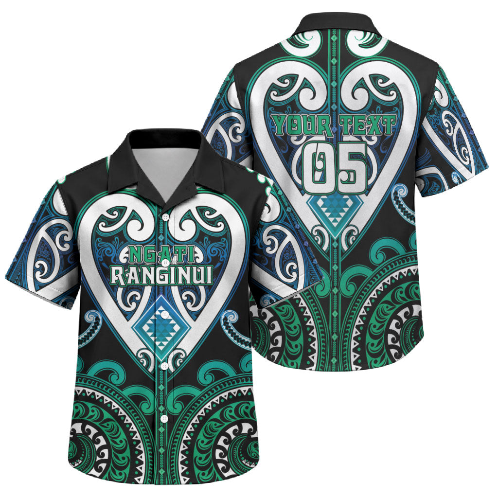 Custom Aotearoa Ngati Ranginui Family Matching Tank Maxi Dress and Hawaiian Shirt Maori Tribal Pattern LT05 Son's Shirt Cyan - Polynesian Pride