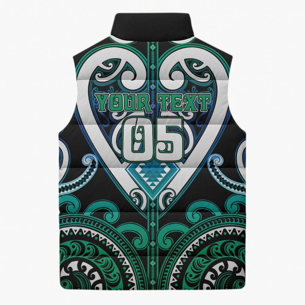 Custom Aotearoa Ngati Ranginui Sleeveless Puffer Jacket Maori Tribal Pattern LT05 - Polynesian Pride
