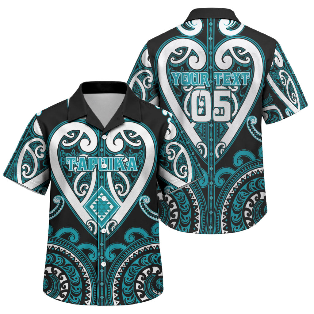 Custom Aotearoa Tapuika Family Matching Puletasi and Hawaiian Shirt Maori Tribal Pattern LT05 Son's Shirt Teal - Polynesian Pride