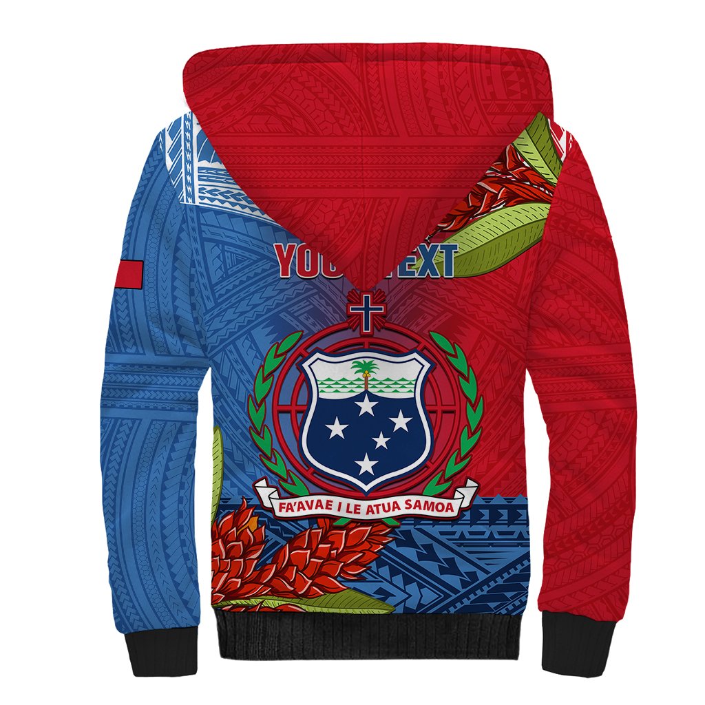 Personalized Samoa Sherpa Hoodie Teuila Torch Ginger Mix Polynesian Tribal LT05 - Polynesian Pride