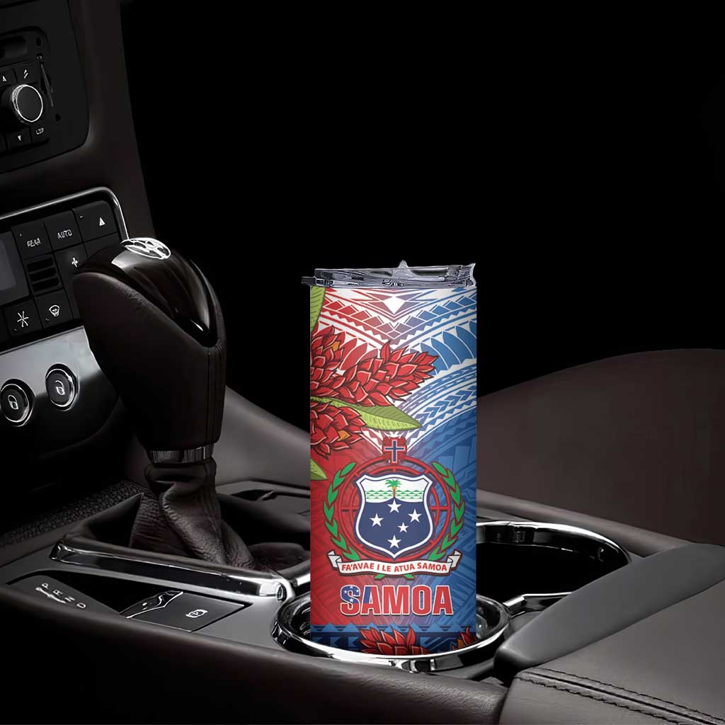 Personalised Samoa Skinny Tumbler Teuila Torch Ginger Mix Polynesian Tribal