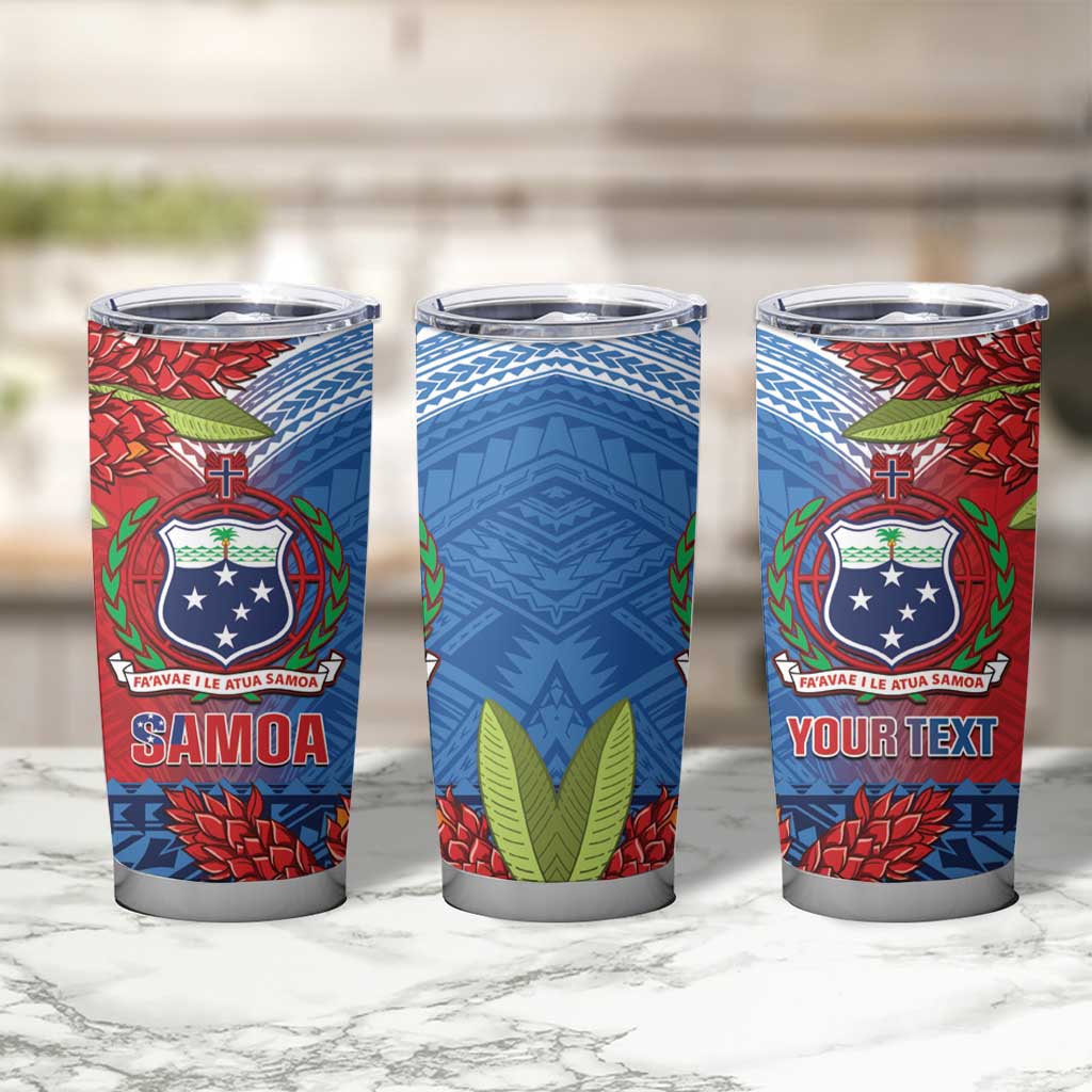 Personalised Samoa Tumbler Cup Teuila Torch Ginger Mix Polynesian Tribal