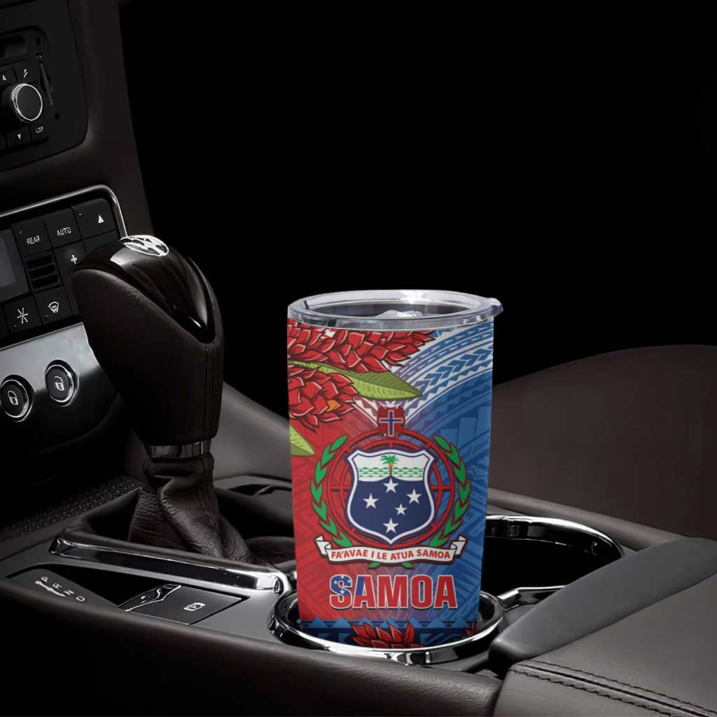 Personalised Samoa Tumbler Cup Teuila Torch Ginger Mix Polynesian Tribal