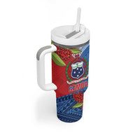 Personalised Samoa Tumbler With Handle Teuila Torch Ginger Mix Polynesian Tribal