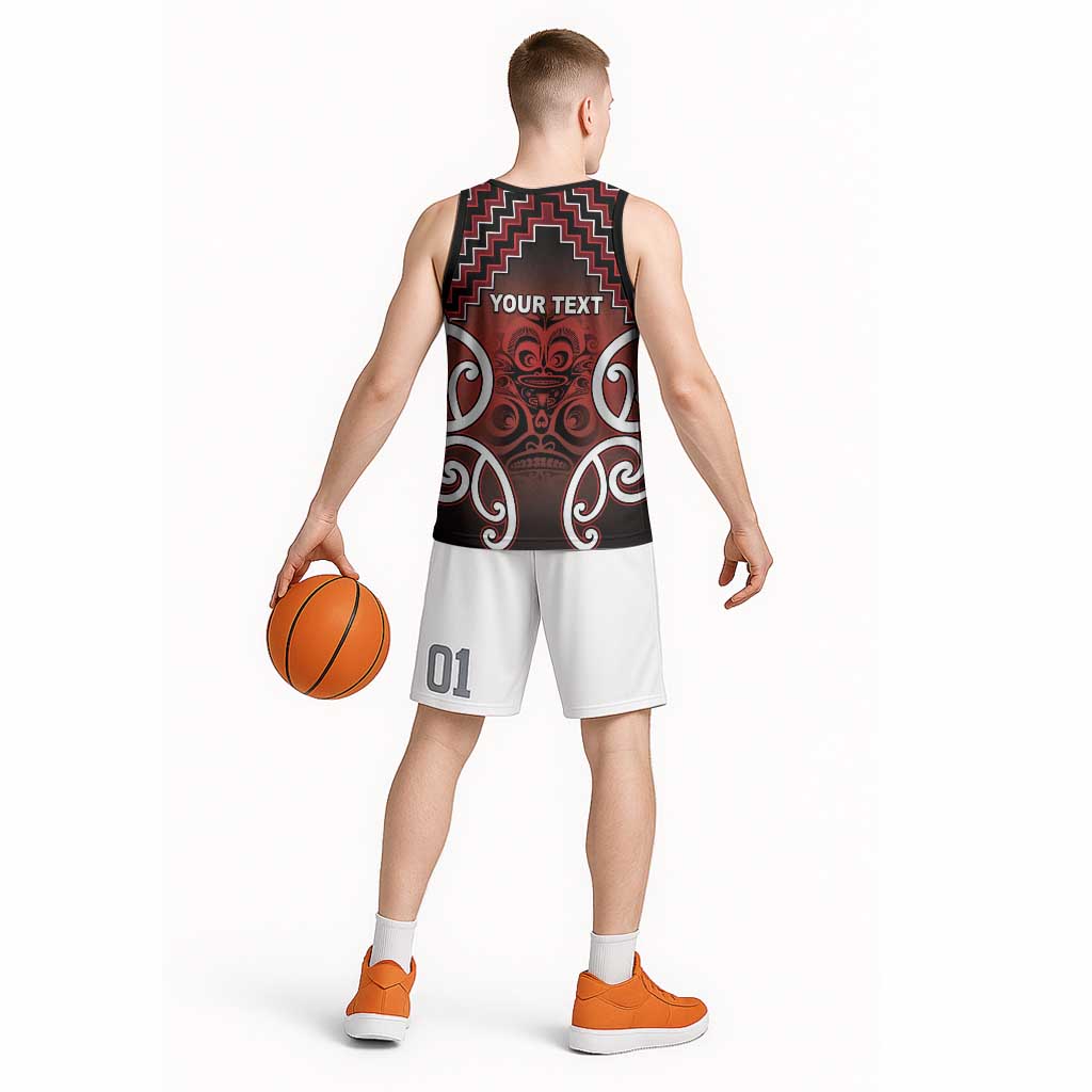 Personalised Aotearoa Mana Motuhake Basketball Jersey Poutama With Maori Pattern - Polynesian Pride