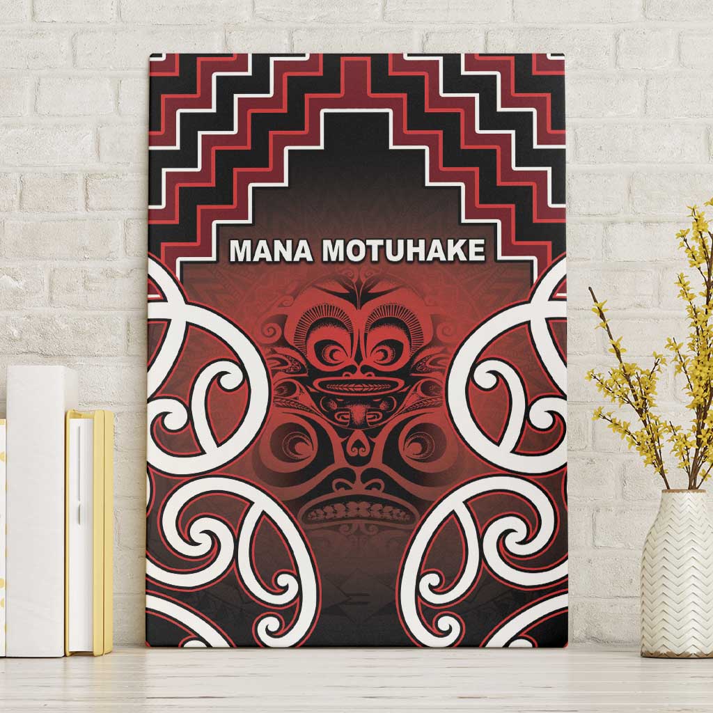 Aotearoa Mana Motuhake Canvas Wall Art Poutama With Maori Pattern - Polynesian Pride
