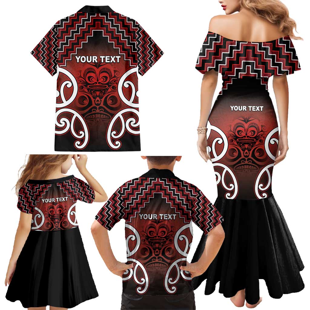 Personalised Aotearoa Mana Motuhake Family Matching Mermaid Dress and Hawaiian Shirt Poutama With Maori Pattern LT05 - Polynesian Pride