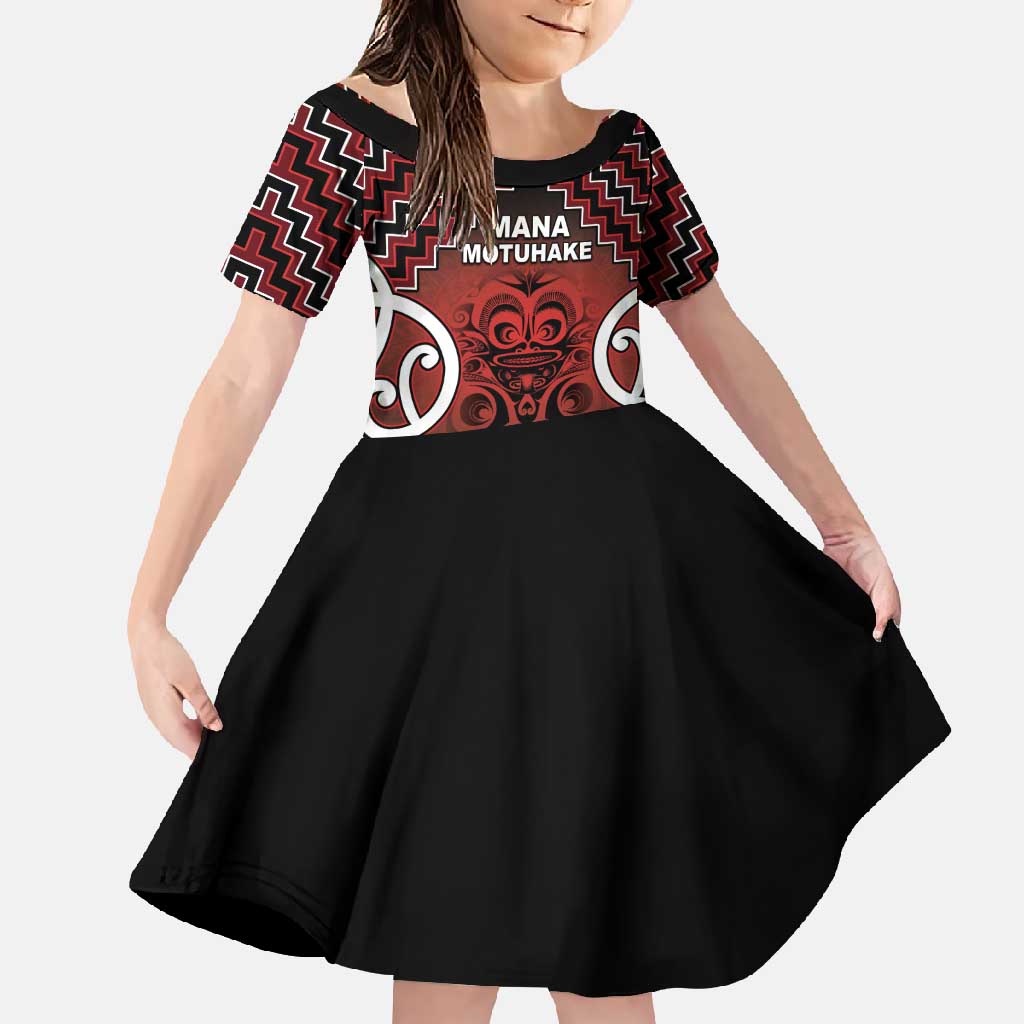 Personalised Aotearoa Mana Motuhake Family Matching Off Shoulder Maxi Dress and Hawaiian Shirt Poutama With Maori Pattern - Polynesian Pride