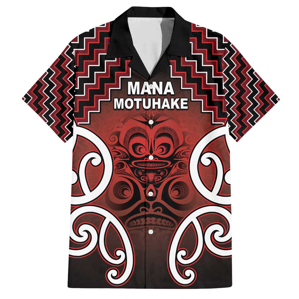 Personalised Aotearoa Mana Motuhake Family Matching Off Shoulder Short Dress and Hawaiian Shirt Poutama With Maori Pattern - Polynesian Pride