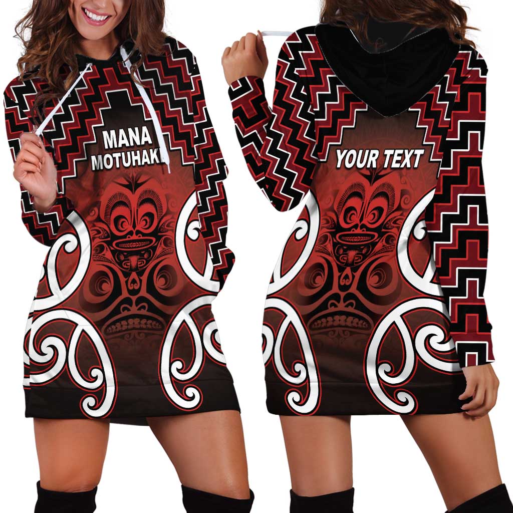 Personalised Aotearoa Mana Motuhake Hoodie Dress Poutama With Maori Pattern LT05 - Polynesian Pride