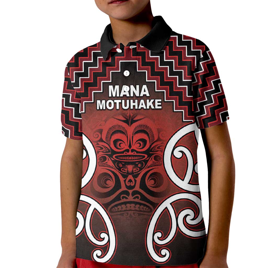 Personalised Aotearoa Mana Motuhake Kid Polo Shirt Poutama With Maori Pattern - Polynesian Pride