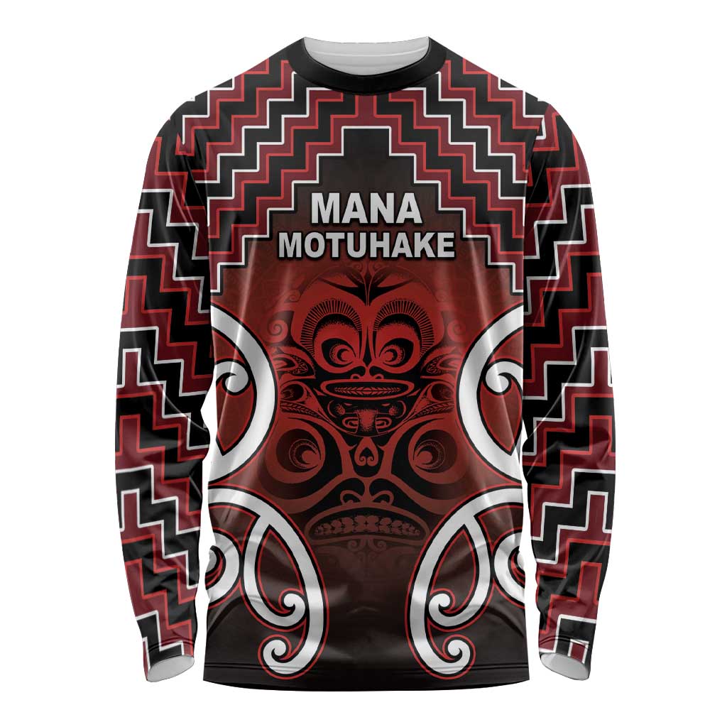 Personalised Aotearoa Mana Motuhake Long Sleeve Shirt Poutama With Maori Pattern - Polynesian Pride