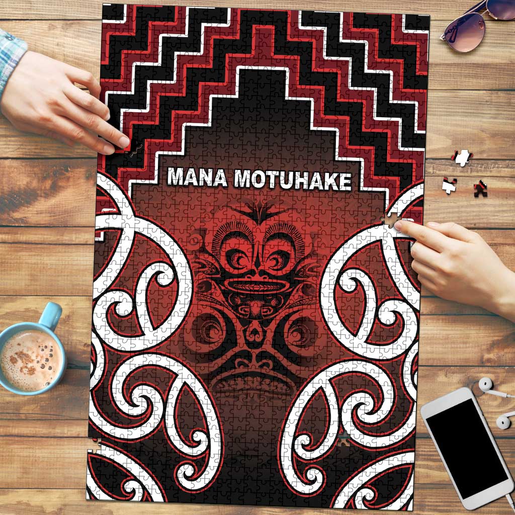 Aotearoa Mana Motuhake Puzzle Poutama With Maori Pattern - Polynesian Pride