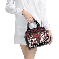 Aotearoa Mana Motuhake Shoulder Handbag Poutama With Maori Pattern - Polynesian Pride