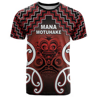 Personalised Aotearoa Mana Motuhake T Shirt Poutama With Maori Pattern LT05 Red - Polynesian Pride