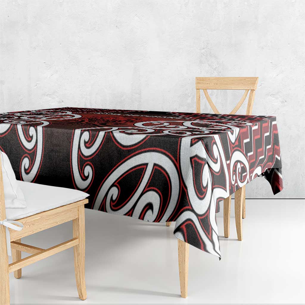 Aotearoa Mana Motuhake Tablecloth Poutama With Maori Pattern - Polynesian Pride