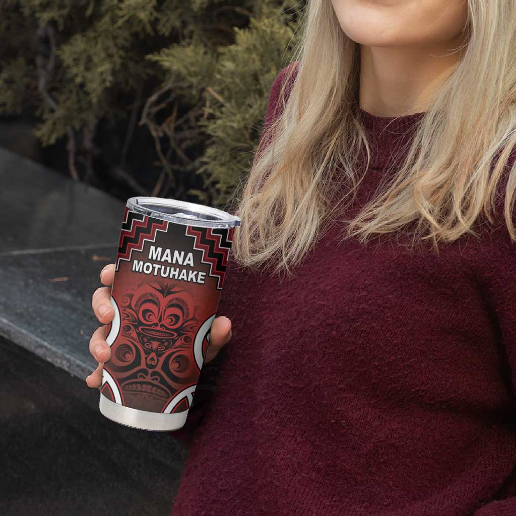 Personalised Aotearoa Mana Motuhake Tumbler Cup Poutama With Maori Pattern - Polynesian Pride