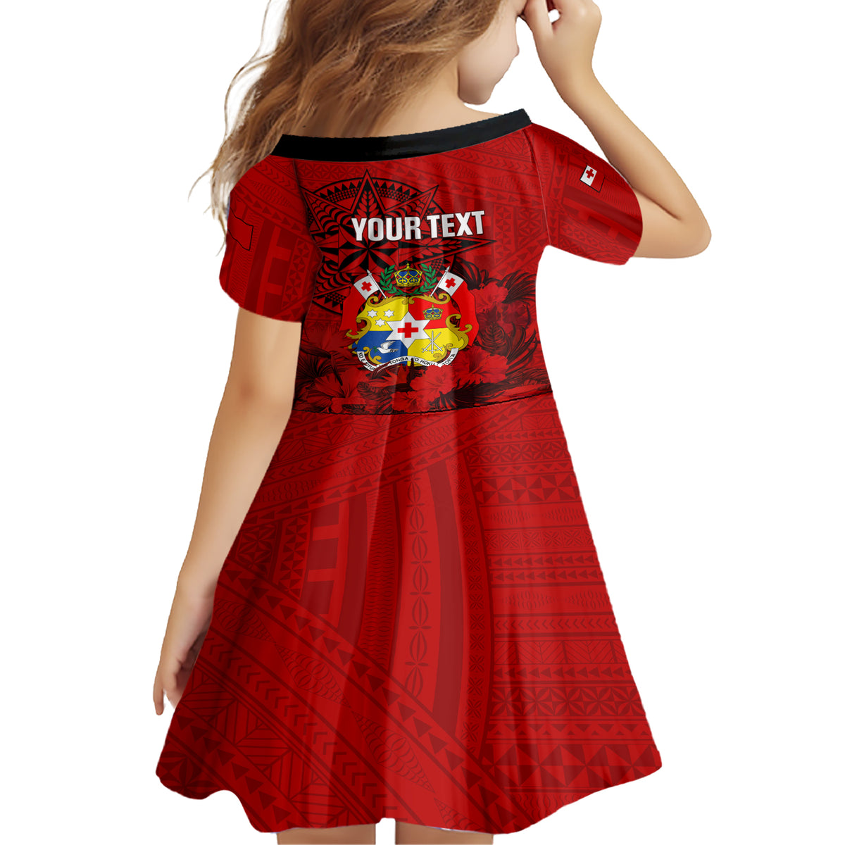 Personalized Tonga King Tupou I Day Family Matching Short Sleeve Bodycon Dress and Hawaiian Shirt Tropical Flowers With Ngatu Pattern LT05 - Polynesian Pride