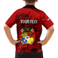 personalized-tonga-king-tupou-i-day-kid-hawaiian-shirt-tropical-flowers-with-ngatu-pattern