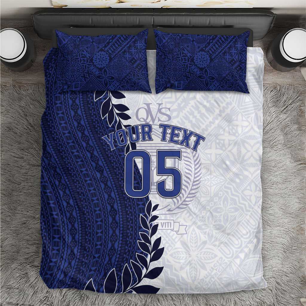 Custom Fiji Queen Victoria School Bedding Set 120 Years Anniversary LT05 White - Polynesian Pride